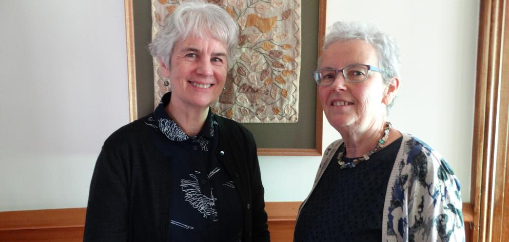 Abbeyfield New Zealand executive officer Susan Jenkins (left) and Dunedin committee member Margy...