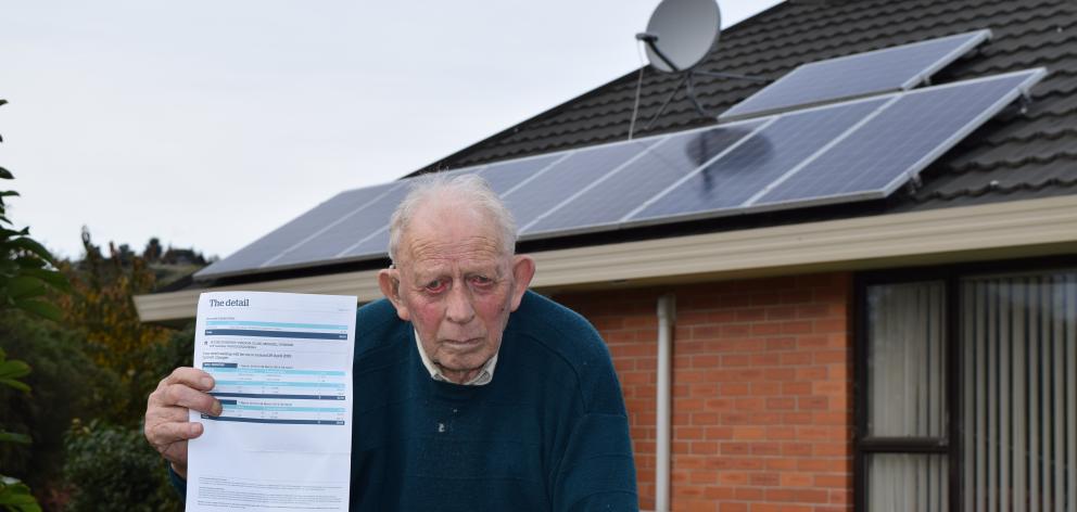 Mosgiel pensioner Joe Morris is warning people against installing solar panels in a bid to beat...