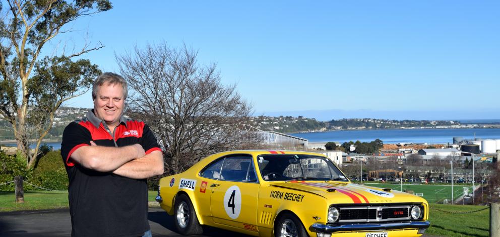 Dave Bouman, of Dunedin, and the 1969 Holden HT Monaro GTS he restored. PHOTO: SHAWN MCAVINUE