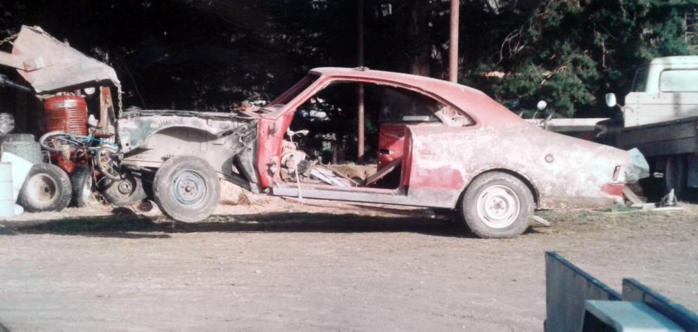 The shell of a 1969 Holden HT Monaro GTS which Dave Bouman salvaged from a Dunedin farm in 1994. PHOTO: SUPPLIED BY DAVE BOUMAN