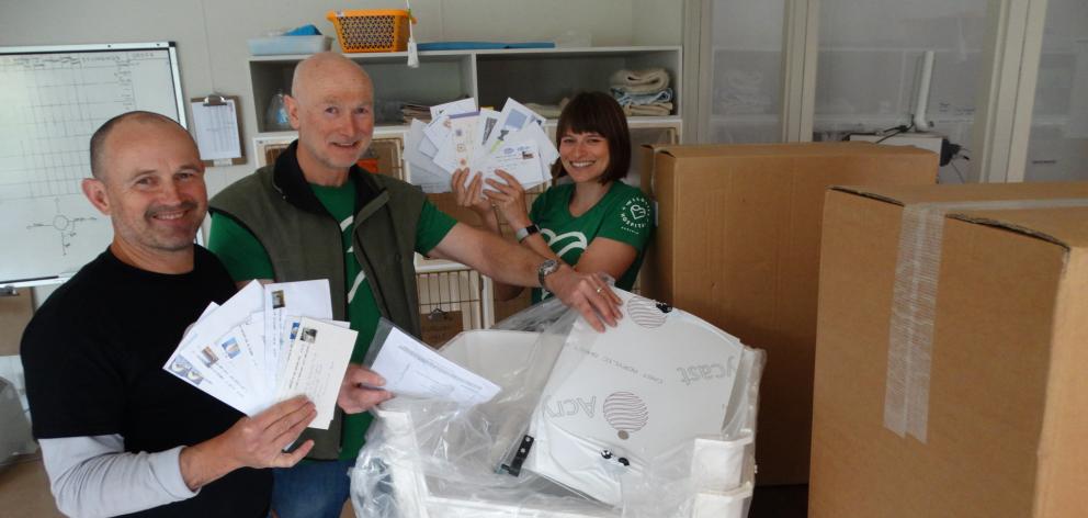 Wildlife Hospital Trust members (from left) Steve Walker, Andy Cunningham and Jordana Whyte are excited at the supportthey have received from the public. PHOTO: BRENDA HARWOOD