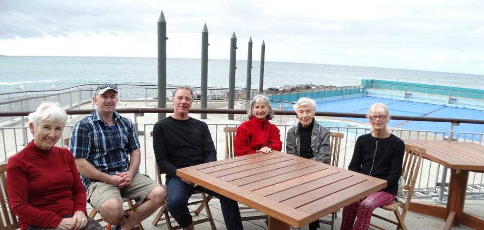 From left: Trustee Diane Stevenson, DCC community pools team leader Matt Austin, trust chairman...