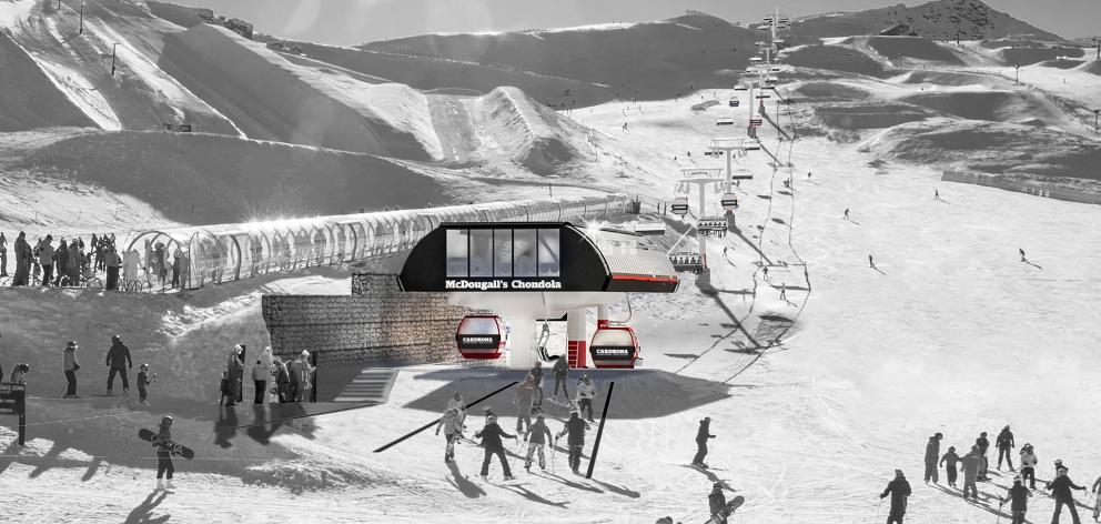 An artist’s impression of the new ‘‘chondola’’ planned for the Cardrona Alpine Resort between...