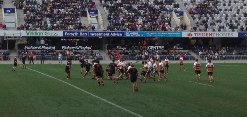 The teams contested the final under the roof at Forsyth Barr Stadium in Dunedin. Photo Matthew...
