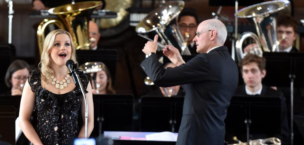 Sophie Morris (soloist) sings with the St Kilda Brass Band with Peter Adams the conductor at Knox...