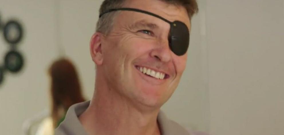Ross Bannan was left blind in one eye after an accident while building his family's home. Photo:TV3