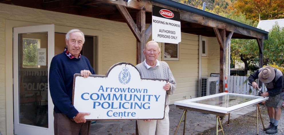 Arrowtown Trust member Don Spary (left) and then police volunteer co-ordinator Les Rogerson,...