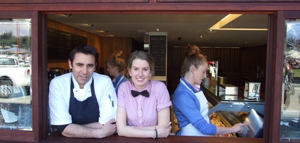 Ready to serve customers at Mrs Ferg Beach St are group executive chef Chris Bindon and cashiers...