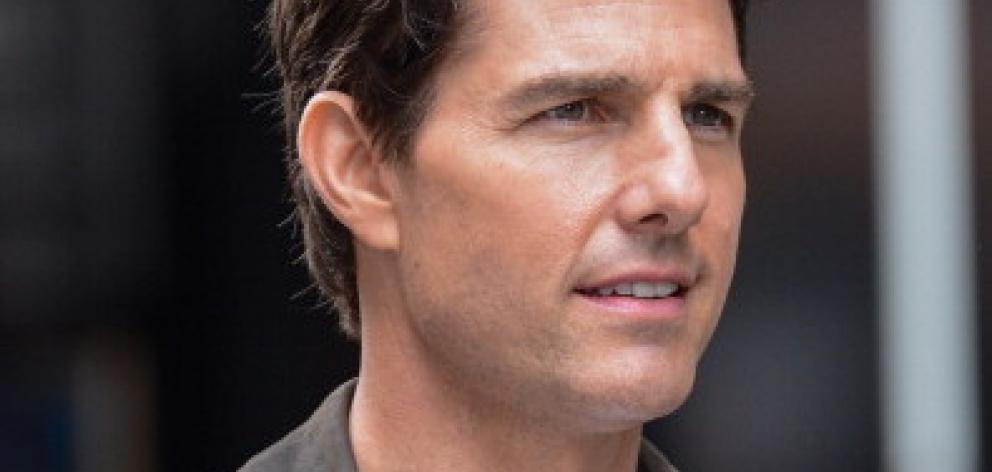 Tom Cruise on the set of the movie 'Oblivion' at the Empire State Building in New York City in...