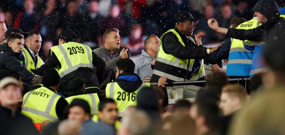 The trouble occurred during West Ham's clash with Chelsea. Photo Reuters