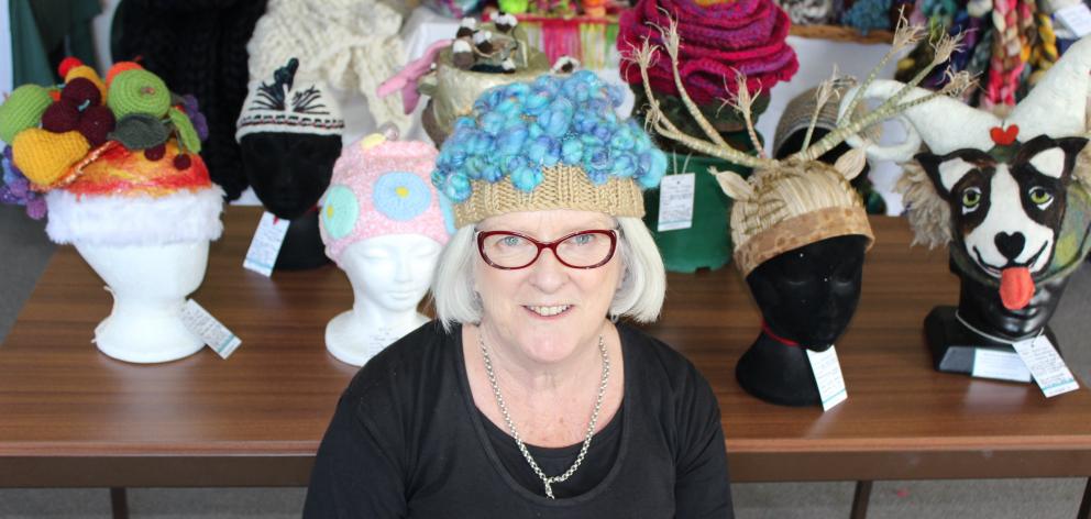 Across the Bridge festival co-organiser Heather McPherson models an entry from the Bannie Beanie...