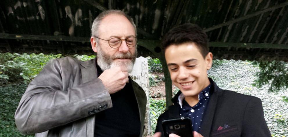 Games of Thrones star Liam Cunningham made a surprise visit to his supporter Syrian migrant...