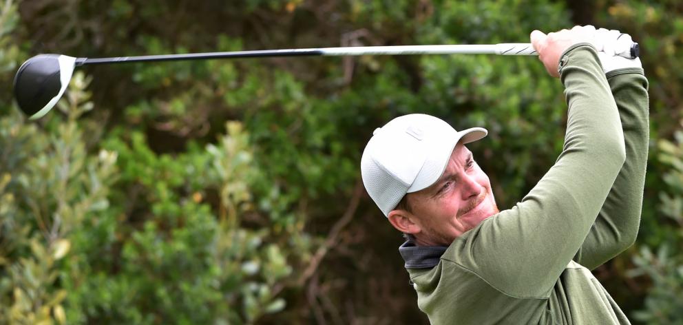  Jeremy Hall, of Southland, plays a tee shot on his way to winning the Otago men's championship...
