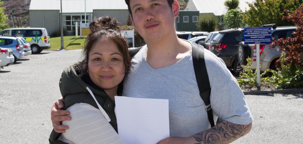 Pany Galdamez and her son, Robert (25), both of Melbourne, outside Lakes District Hospital...