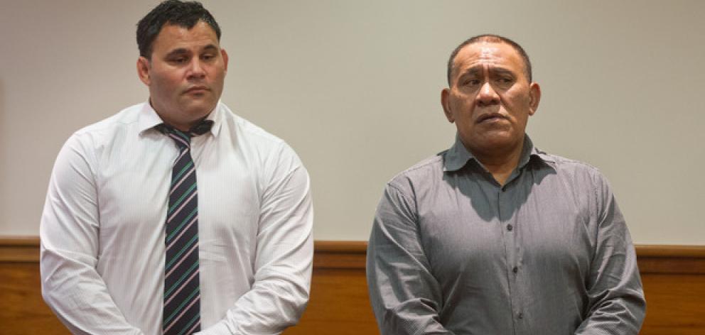 Ngarimu Simpkins (left) and his father Miroa Simpkins were sentenced today in Rotorua District...