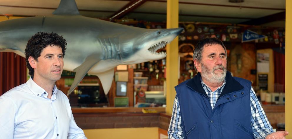Tautuku Fishing Club secretary Mark Fraser (left) and president Brett Bensemann at the clubrooms...