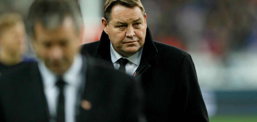Steve Hansen at the match in Paris today. Photo Reuters