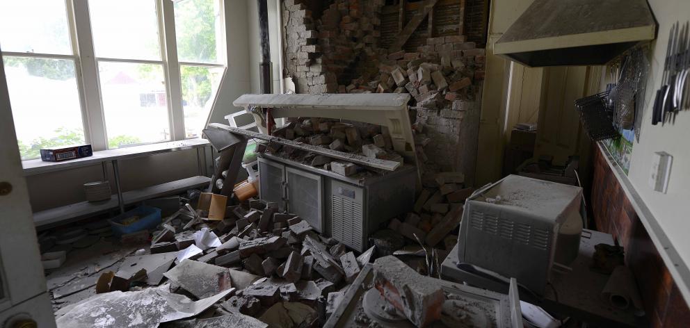 The Waiau Lodge Hotel shows earthquake damage.  Photo: Getty Images