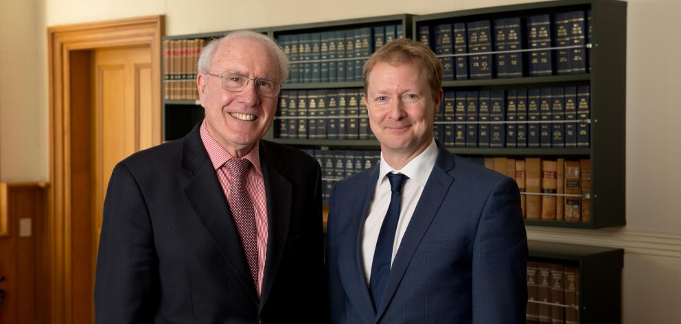 Sir Geoffrey Palmer (left) and Andrew Butler.PHOTO: GRANT MAIDEN PHOTOGRAPHY

