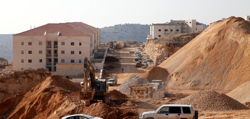 A construction sitein the Israeli settlement of Beitar Ilit, in the occupied West Bank, this week...