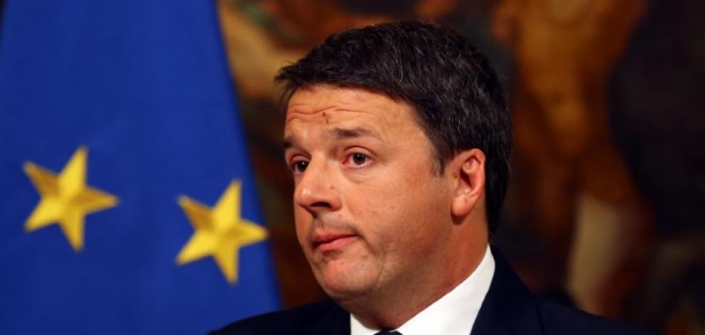 Matteo Renzi attends a media conference after a referendum on constitutional reform at Chigi...