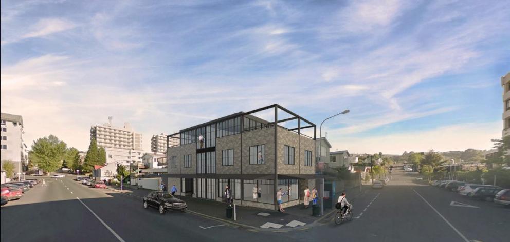The proposed building for the site of the Campus Wonderful store on the corner of Union and Forth...