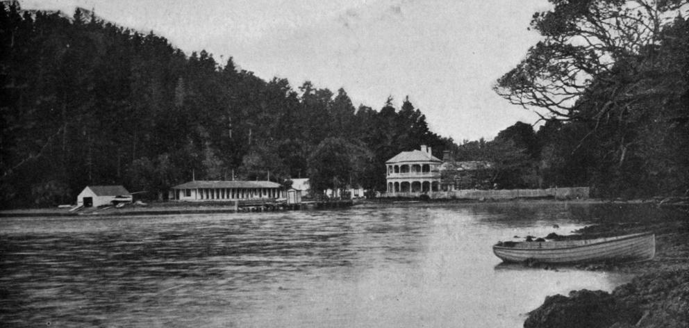 The landing on Kawau island, the Auckland pleasure resort and former home of Sir George Grey,...