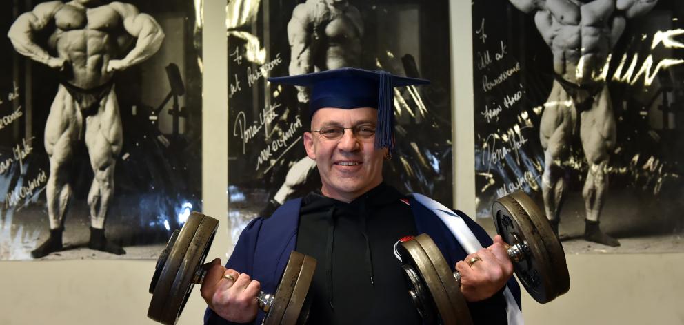 Personal trainer Paul Christensen prepares to graduate from Otago Polytechnic. Photo: Gregor...