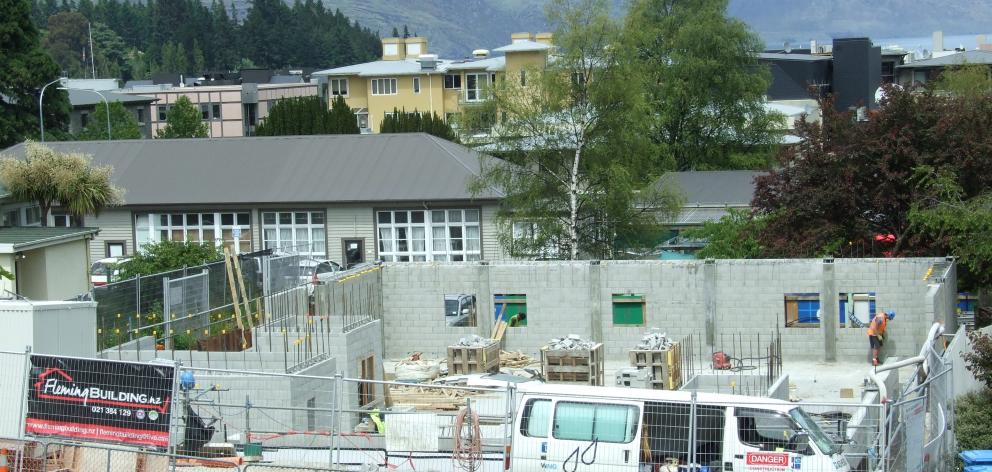 A 54-room boutique hotel being built in Henry St, central Queenstown. Photo: Guy Williams.