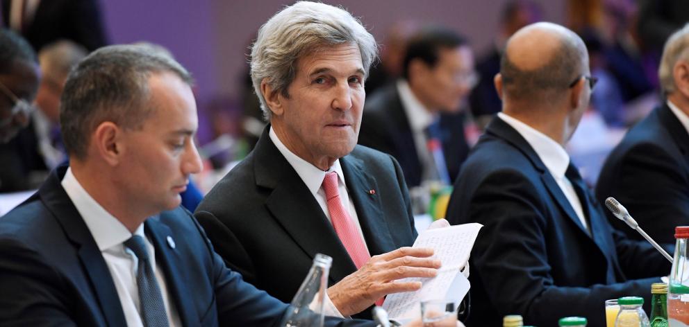 US Secretary of State John Kerry at the Mideast peace conference. Photo: Reuters 