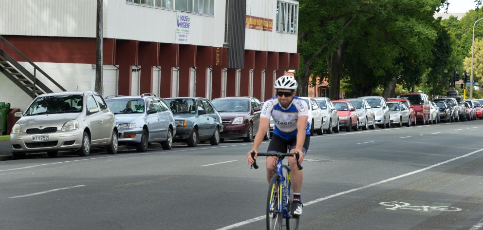 A cyclist passes the North Ground, where the new cycle lane will result in the removal of most of...