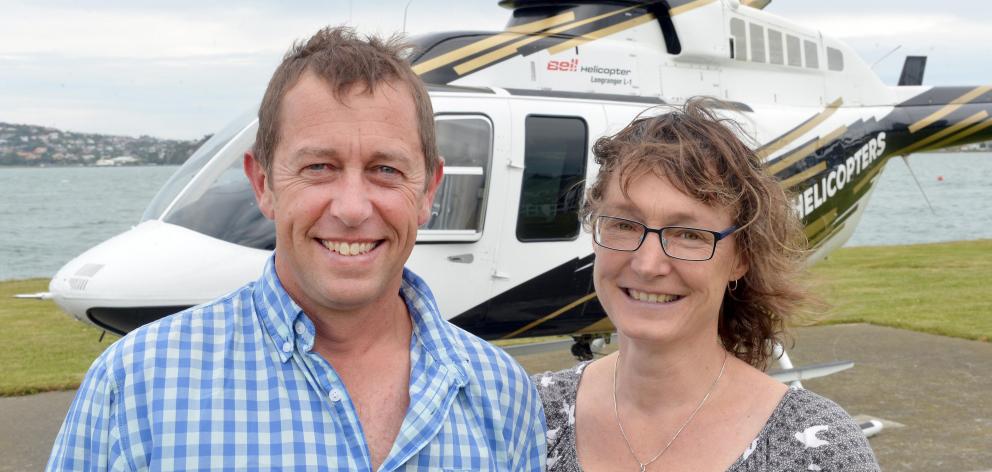 Paul and Kirsty Williams, of Highland Helicopters, a new helicopter company based on the Taieri....