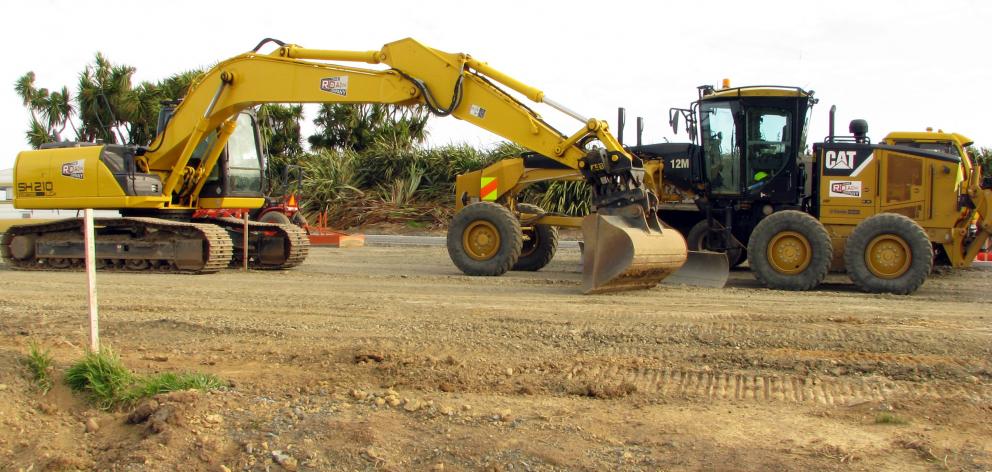 Earthmovers on site to build a car park for the Department of Conservation beside a known nesting...