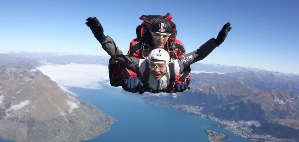 NZONE Skydive head skydiver and operations manager Sasa Jojic (top), of Queenstown, pictured with...