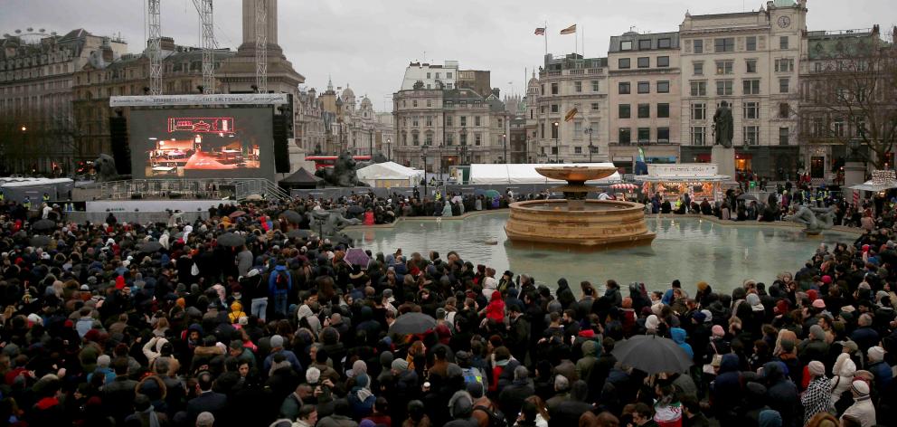 Asghar Farhadi's film 'The Salesman' was shown on a screen in Trafalgar Square, London. Photo:...