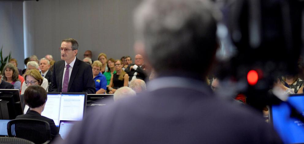 Francis Sullivan, chief executive officer of the Truth, Justice and Healing Council, delivers a...