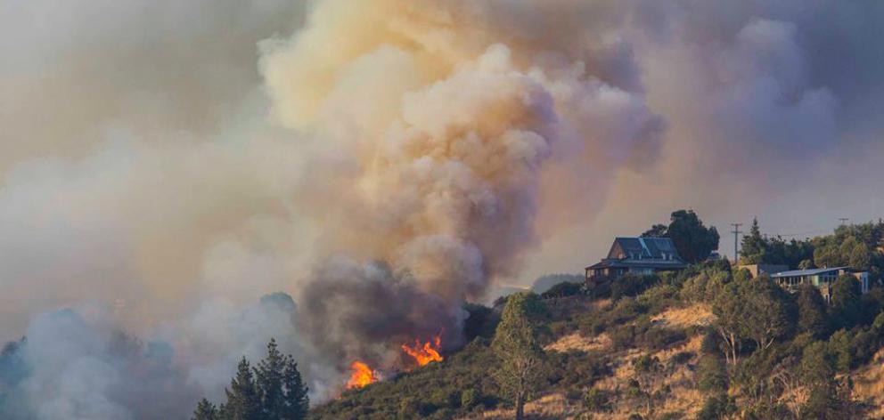 The Port Hills fire. Photo: ODT files