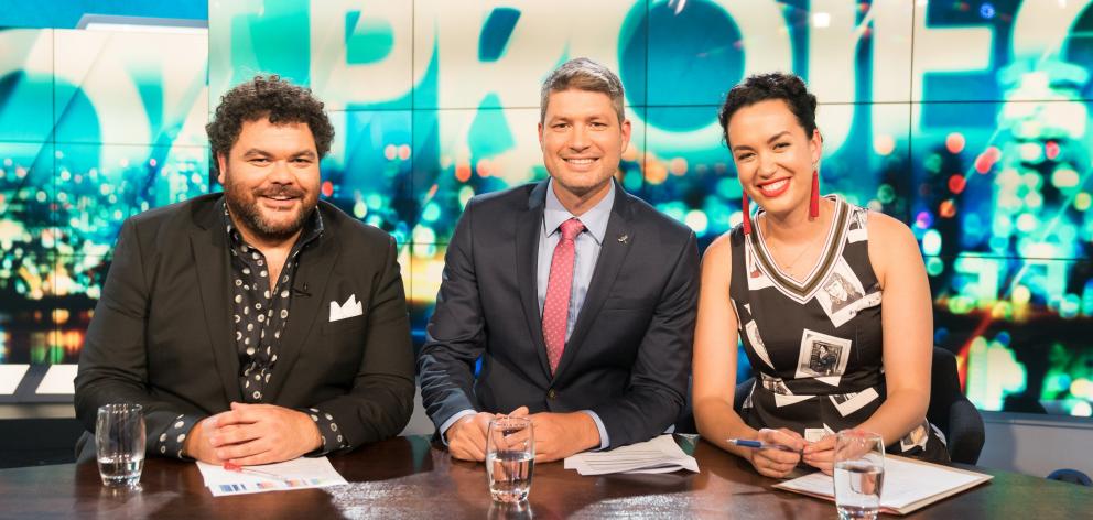 Josh Thomson (left), Jesse Mulligan and Kanoa Lloyd host Three’s new current affairs show 'The Project'. PHOTOS: THREE