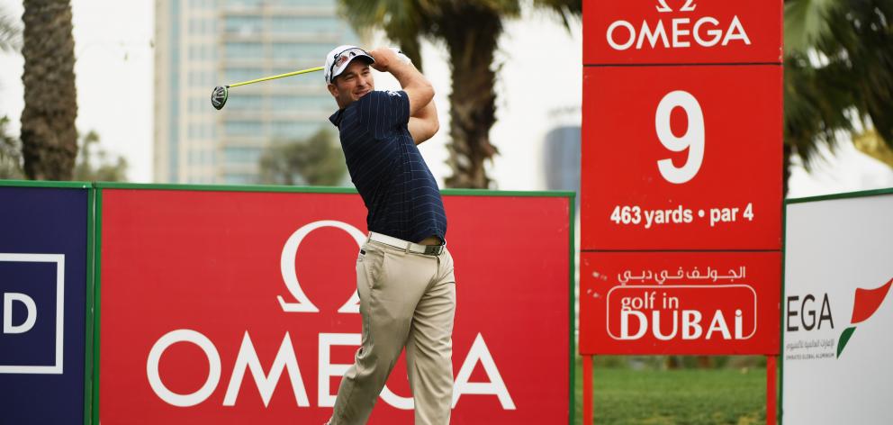 Ryan Fox is tied for 8th and is three shots off the lead after round one of the Omega Dubai Desert Classic. Photo: Getty Images 