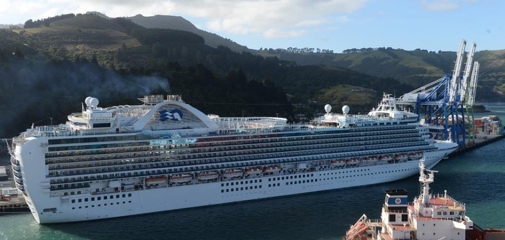 Emerald Princess at Port Chalmers yesterday.