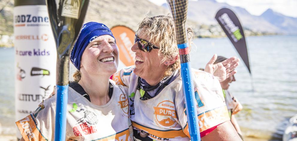 Kingston’s Andie Lowry and Queenstown’s Sue Tait, of team T. F. Bundy, are all smiles after...