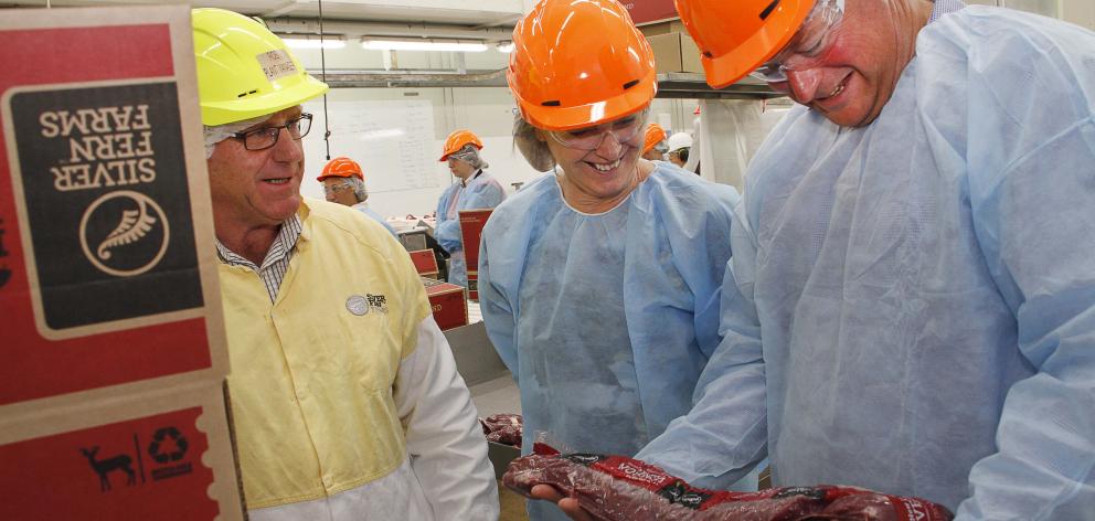 plant manager Rob Lindsay, Waitaki MP Jacqui Dean and Silver Fern Farms chairman Rob Hewett at...