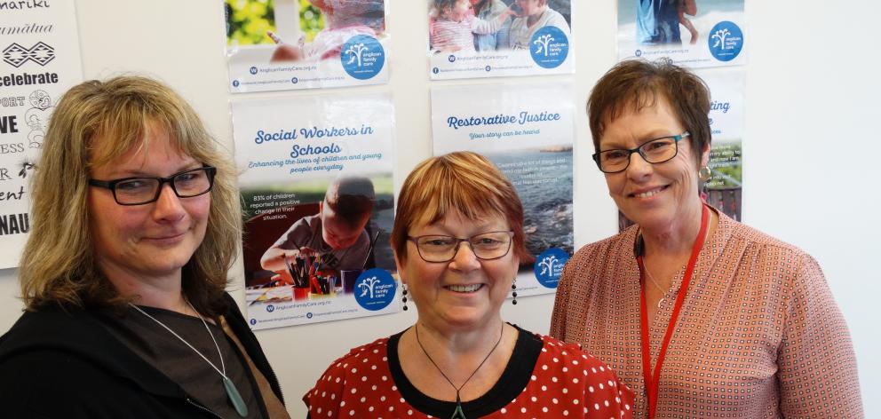 Pleased to be expanding the Anglican Family Care Family Start service in the region are (from left) team leaders Nicky Fredericks and Marlene Underwood, and practice manager Kathy Richards. PHOTO: BRENDA HARWOOD