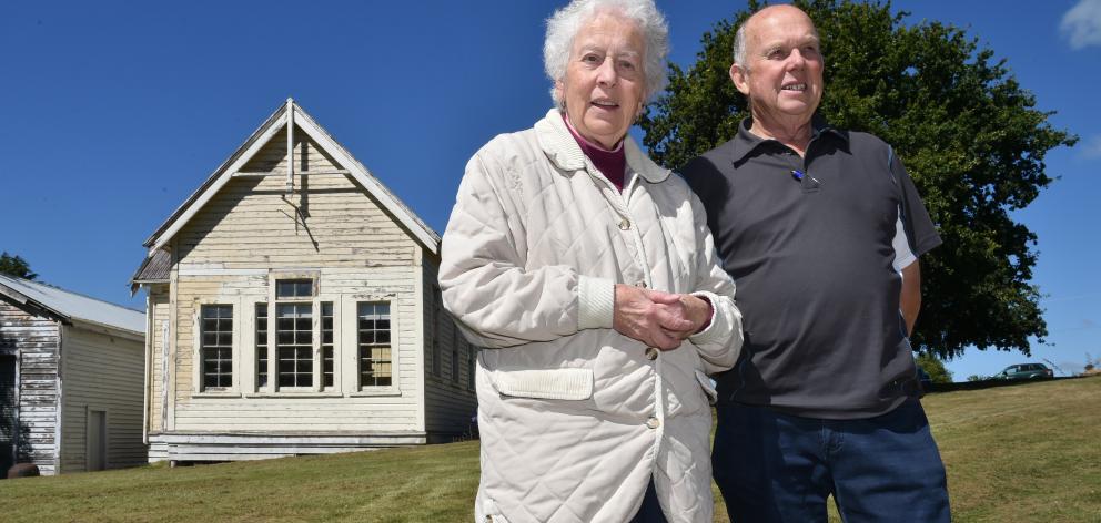 Taieri Historical Society committee member Margaret van Zyl and society president Neil Gamble...