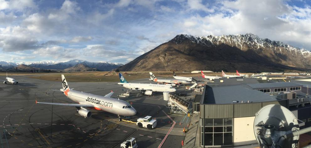 A line-up of jets at Queenstown Airport in 2015. Each year, the airport handles more planes,...