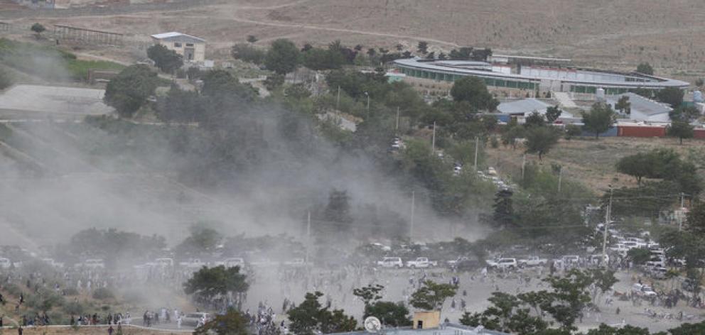 Smoke rises from the site after a blast in Kabul, as conflict continues in the Afghan capital. Photo: Reuters
