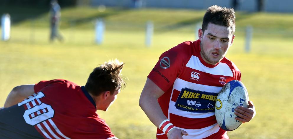 Fullback Tyler Bichan, who is pictured playing for Clutha against Cromwell last year in Balclutha...