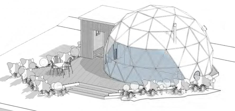 Architect’s drawing of a proposed accommodation dome eight of which will be part of a...