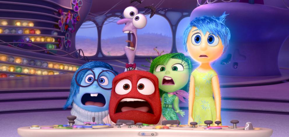 Pictured (left to right) Sadness, Fear, Anger, Disgust and Joy in the Disney-Pixar film Inside Out. It turned out that they all had a legitimate role to play. Photo: supplied