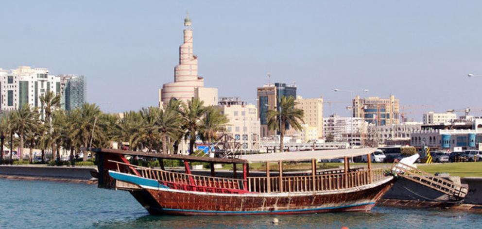 Traditional boat is seen in the water in Doha. Photo: Reuters